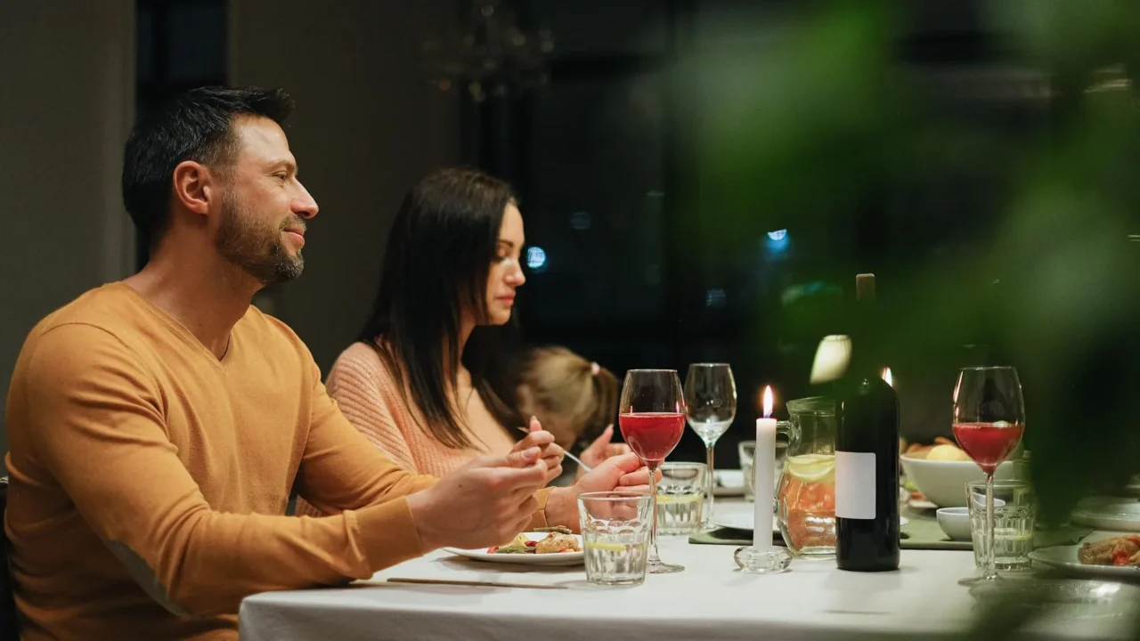 Romantic Dinner Candle Light Couple Dining
